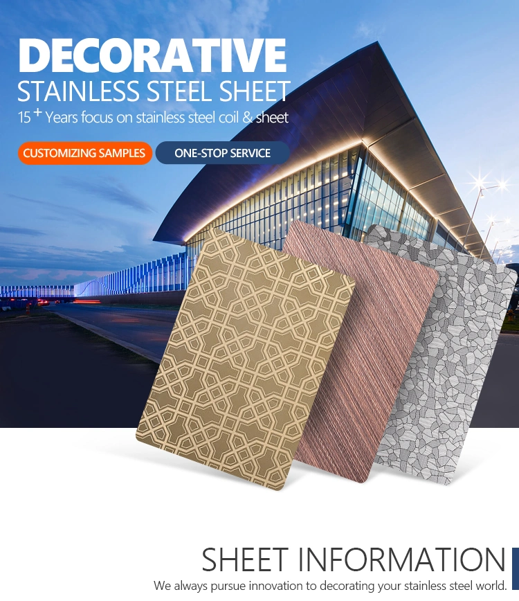 China Supplier Bead Blast Finish Decorative Stainless Steel Sheet