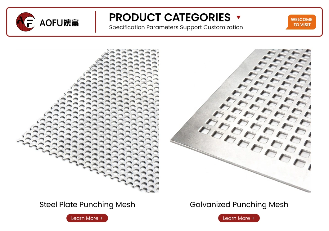 Aofu Wiremesh Perforated Skid Plate Factory Die Stamping Laser Cutting Stainless Steel Perforated Plate China Galvanized Sheet Punching Sheet