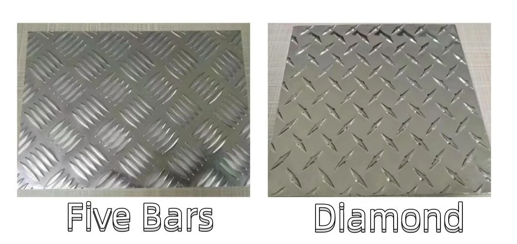 China Manufacturer Five Bars Tear Drop Alloy Embossed Checker Tread Sheet Kitchen Utensils 3003 3004 1050 1060 6061 5052 Aluminium Checkered Aluminum Sheet