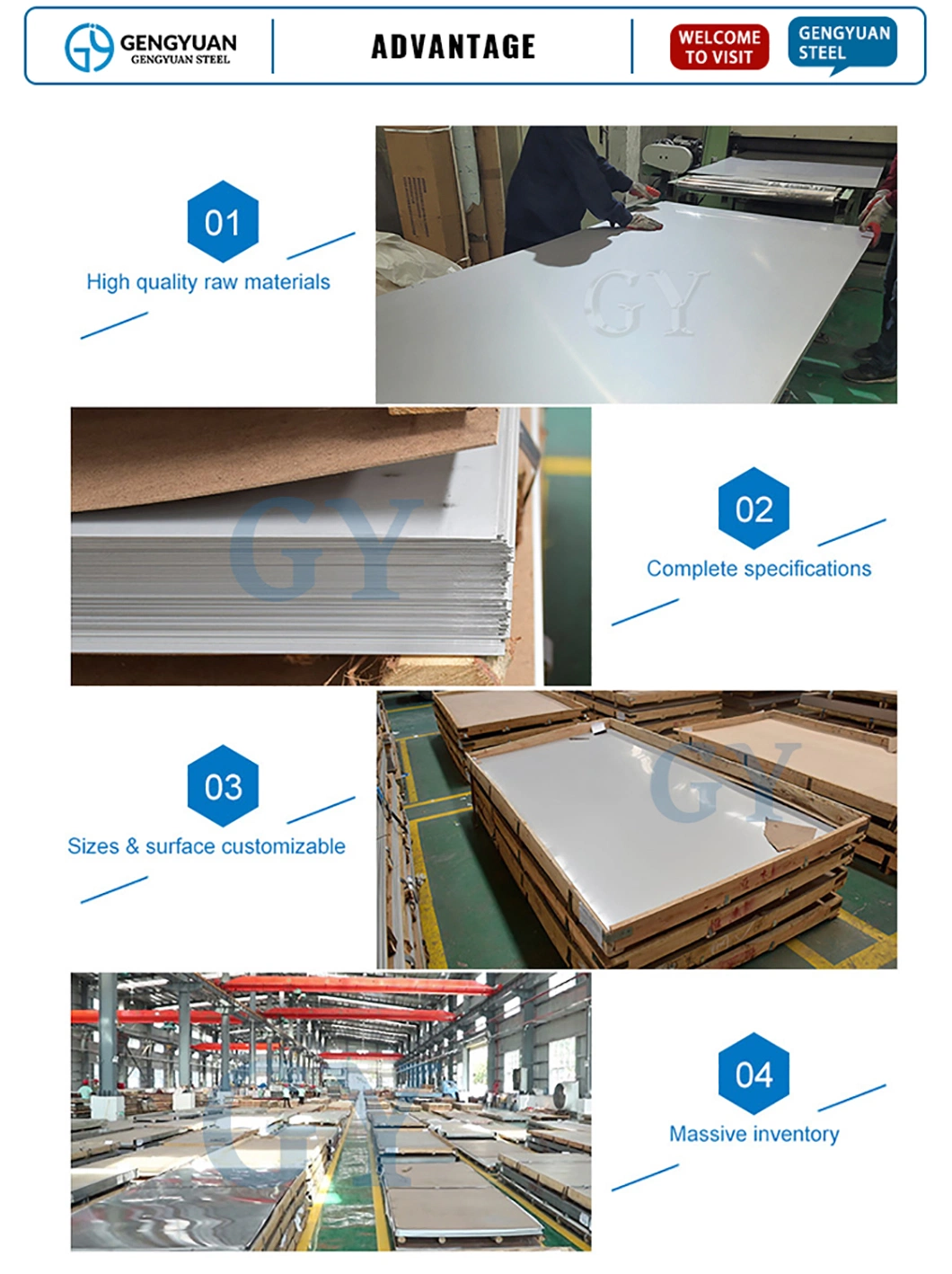 SUS 201 304 316 317 403 410 429 430 601 630 2205 2507 254smo 2b Ba No. 1 No. 4 8K Duplex Hot/Cold Rolled Decorative Stainless Steel Sheet for Industry
