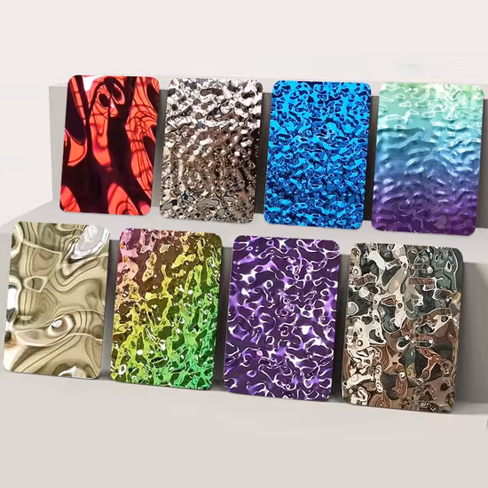 Decorative Stainless Steel Sheet Stamped/Water Ripple Effect for Ceiling Decoration